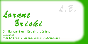 lorant briski business card