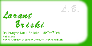 lorant briski business card